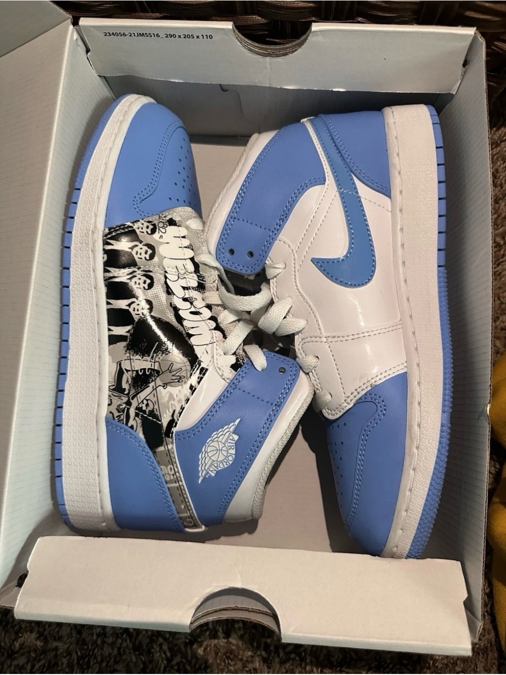 Jordan Men's High-Top Sneakers in White and Light Blue